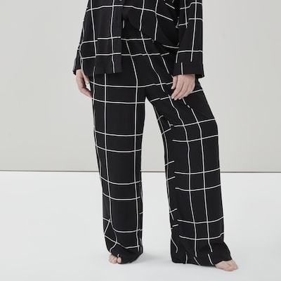 Pantalon de nuit tissé imprimé Femmes+ - Noir
