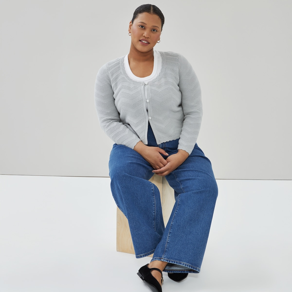 Women+ Chevron Knit Cardigan