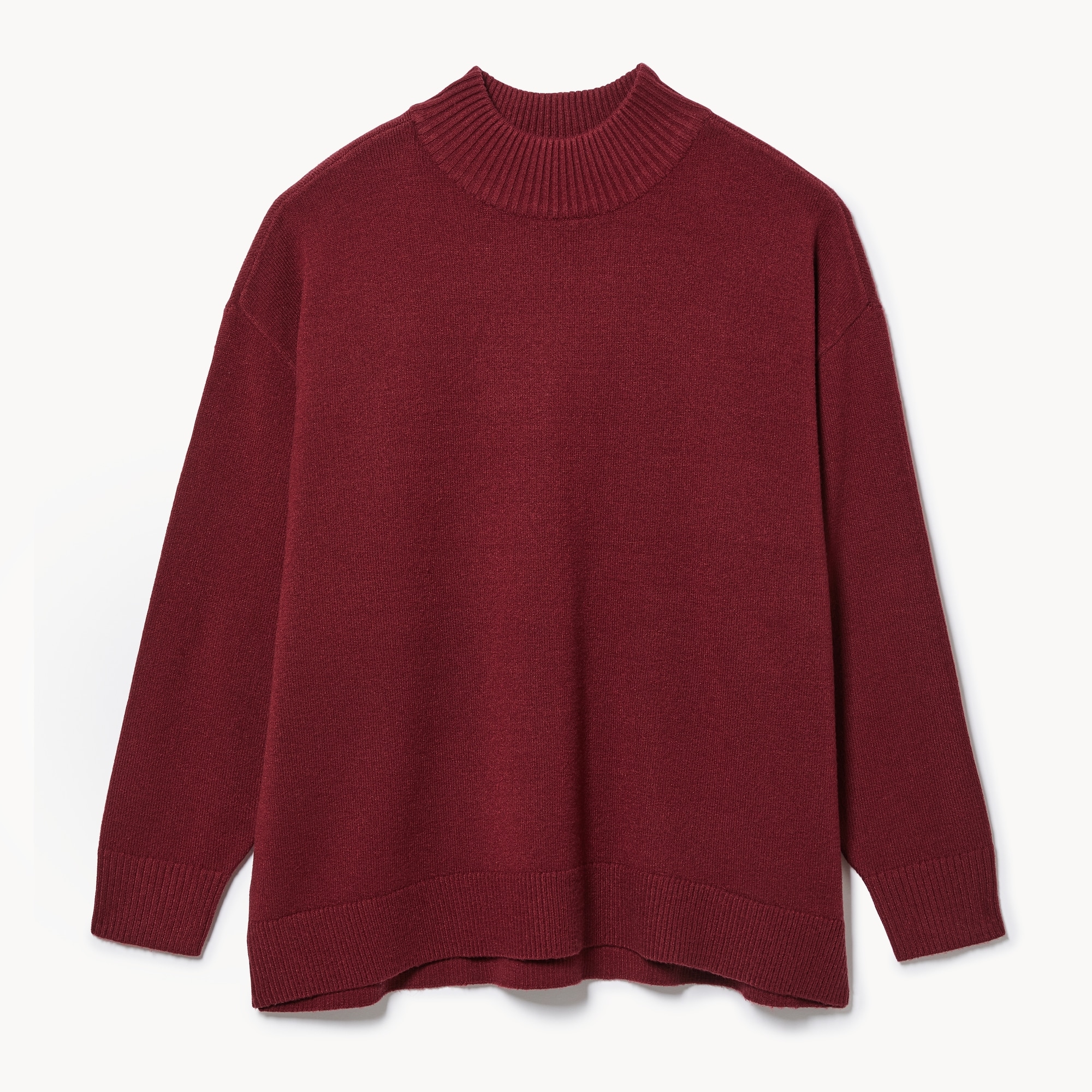 Women+ Mock Neck Knit Sweater in Dark Red from Joe Fresh