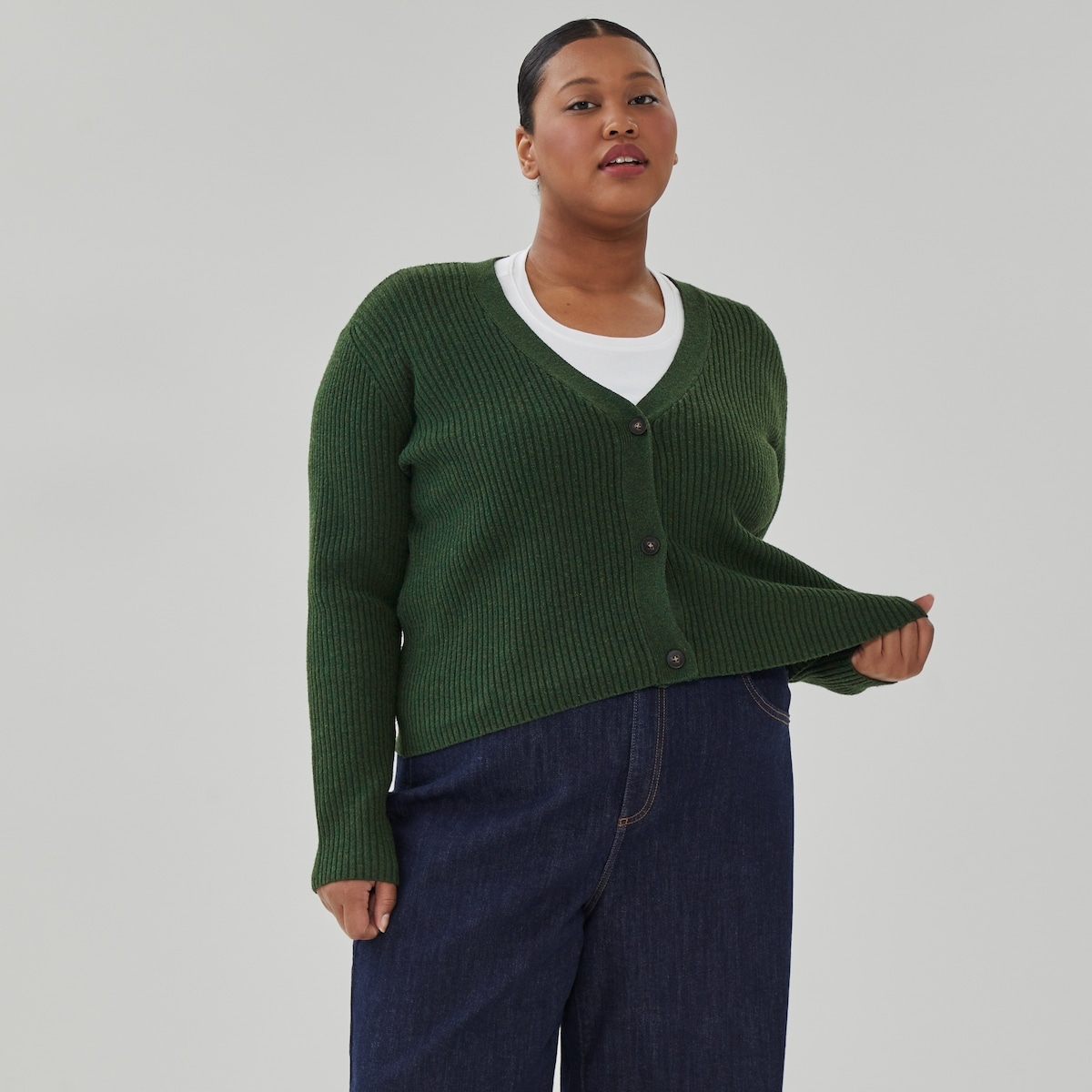 Joe Fresh Women+ Button-Up Ribbed Cardigan 1 ea, $39.00/1ea