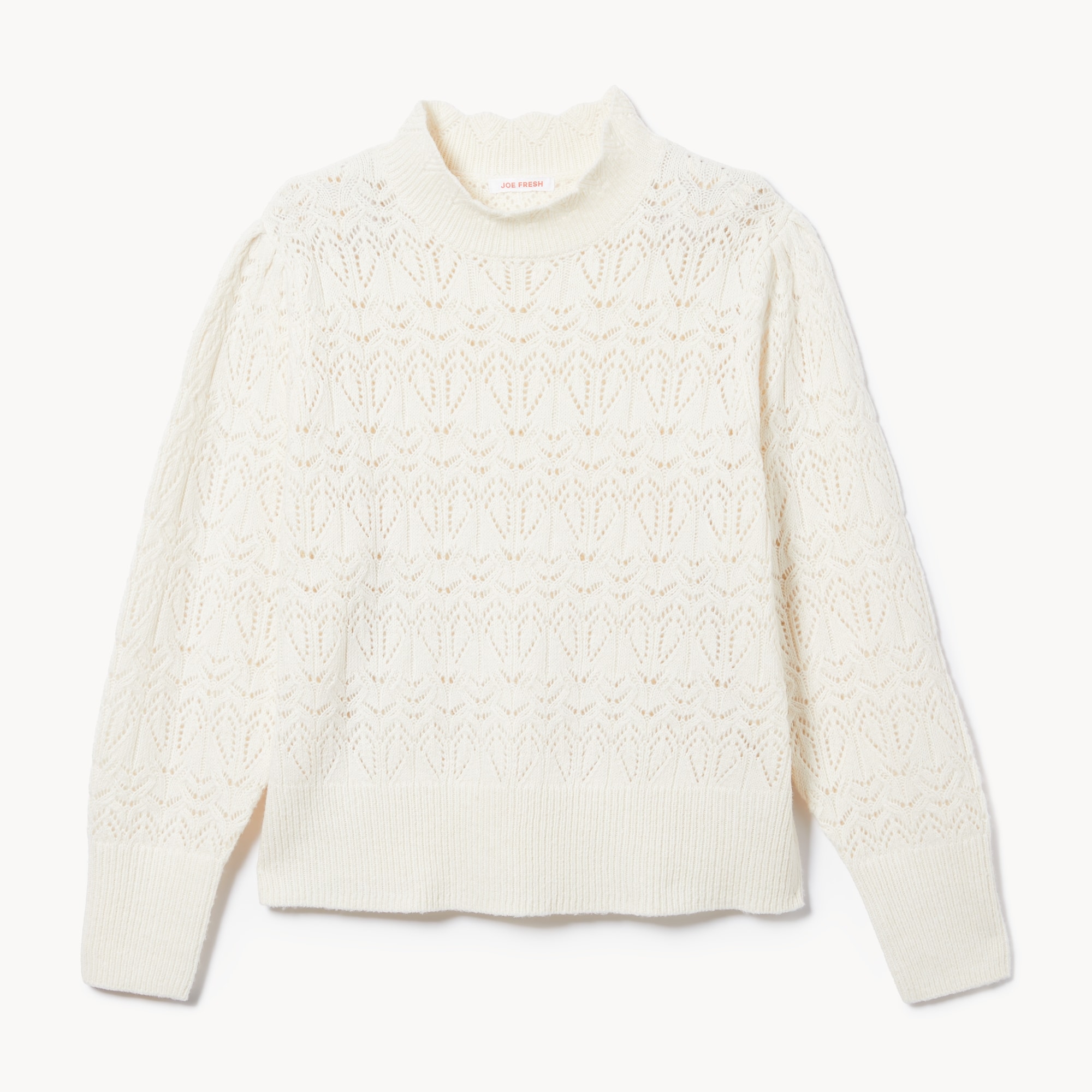 Women+ Mock Neck Sweater in Off White from Joe Fresh