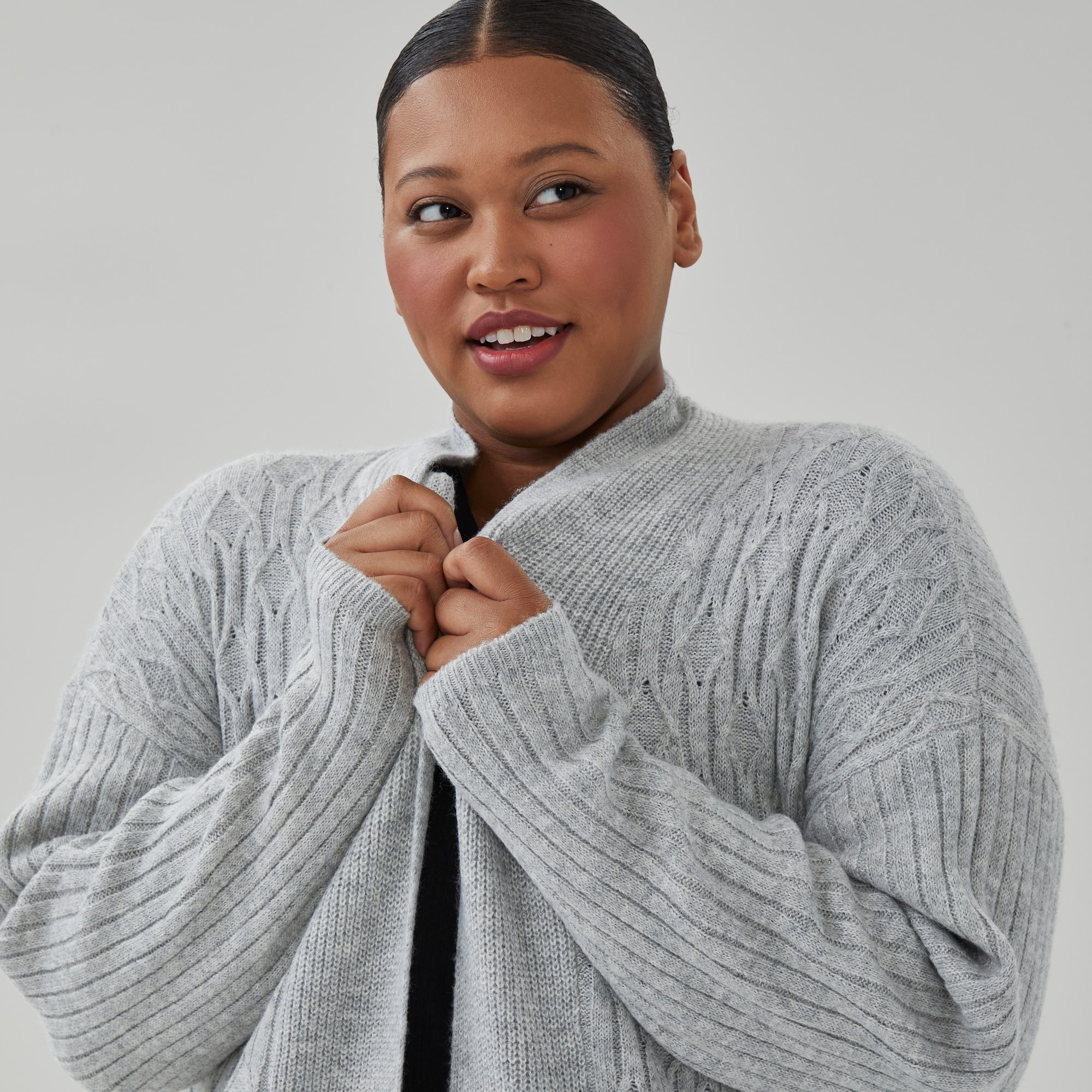 ワンピース YILON ONE SHOULDER CABLE KNIT OP One shoulder cable