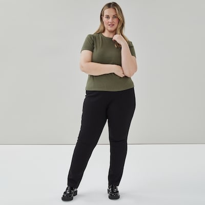 T-shirt côtelé Femmes+ - Olive Foncé