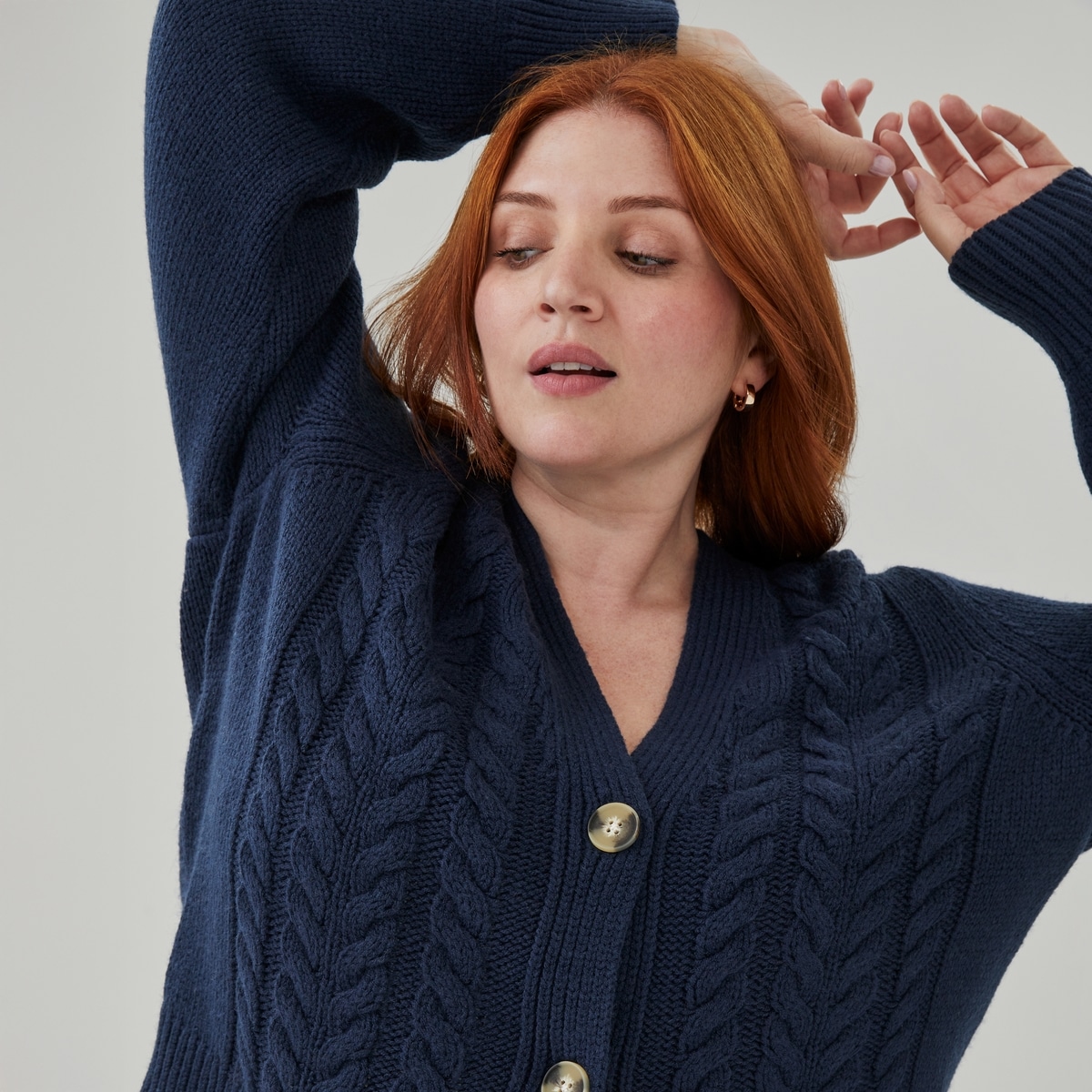 Women+ Cable Knit Cardigan