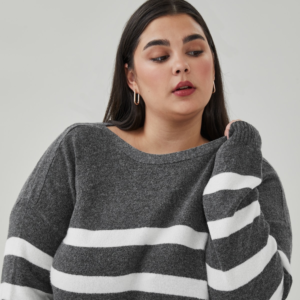 Chandail sport  manches longues Femmes+ - Mlange D'Anthracite Fonc