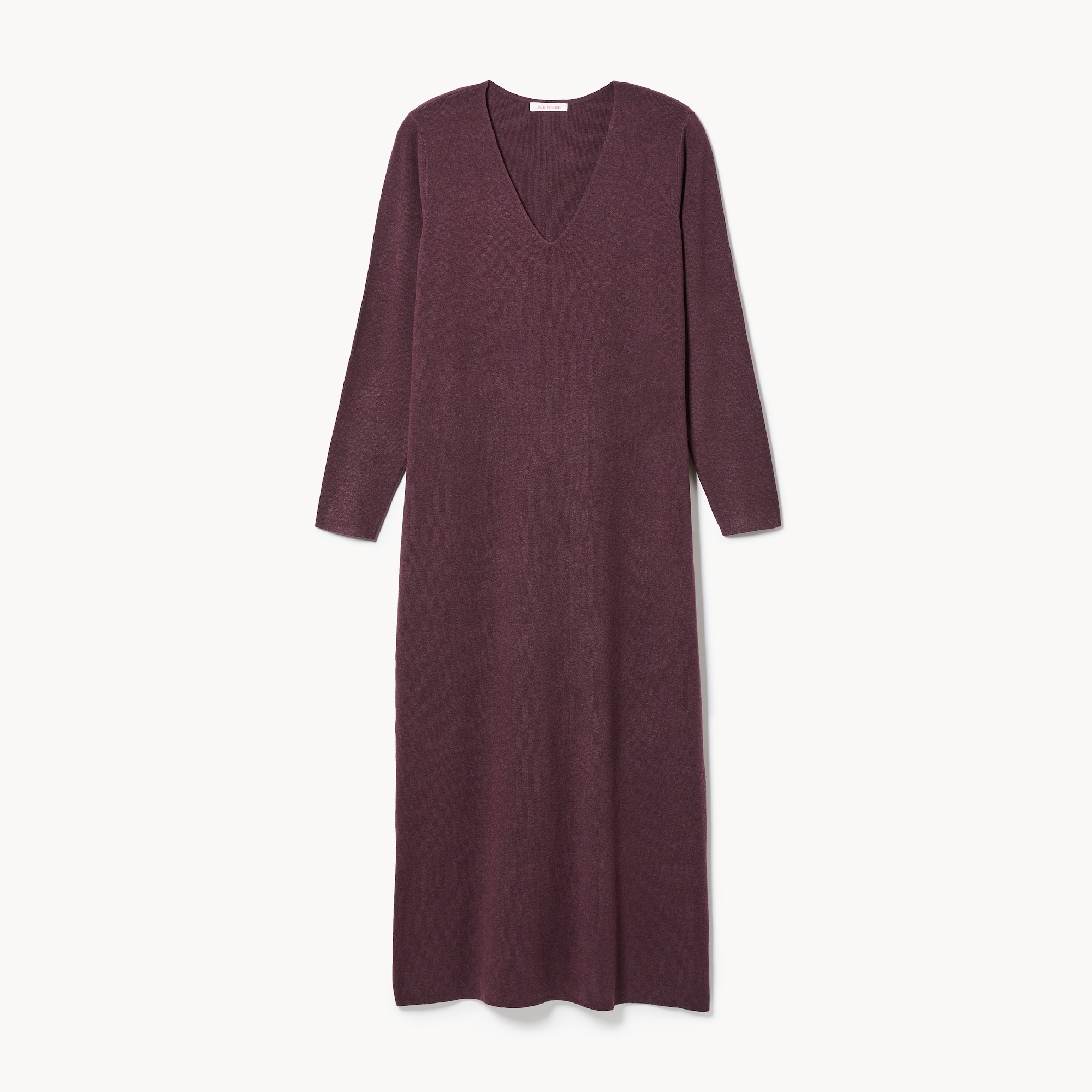 Women+ Maxi Sweater Dress in Dark Burgundy from Joe Fresh