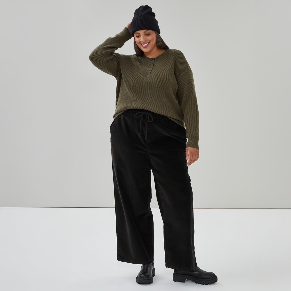 Women+ Corduroy Wide Leg Pant