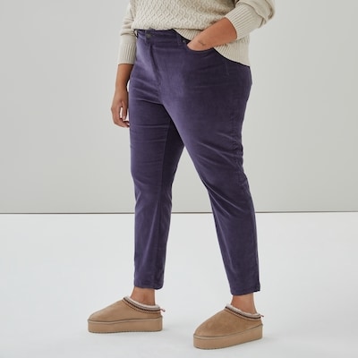 Women+ High Rise Corduroy Pant - Dark Grey