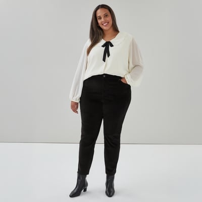 Women+ High Rise Corduroy Pant - JF Black