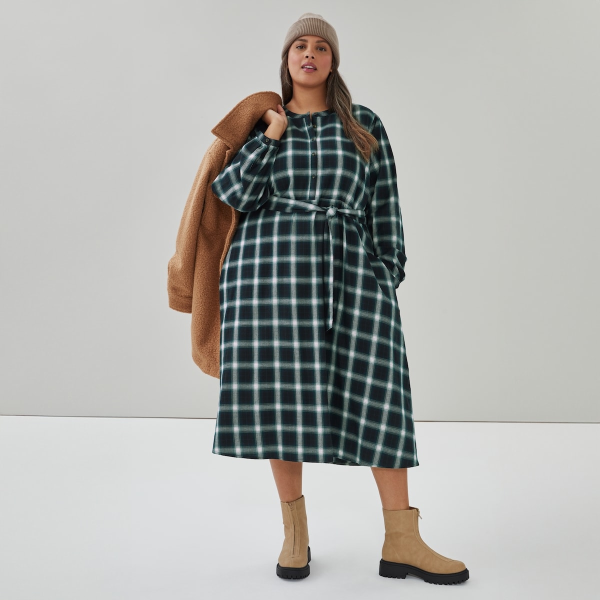 Women+ Henley Long Sleeve Maxi Dress