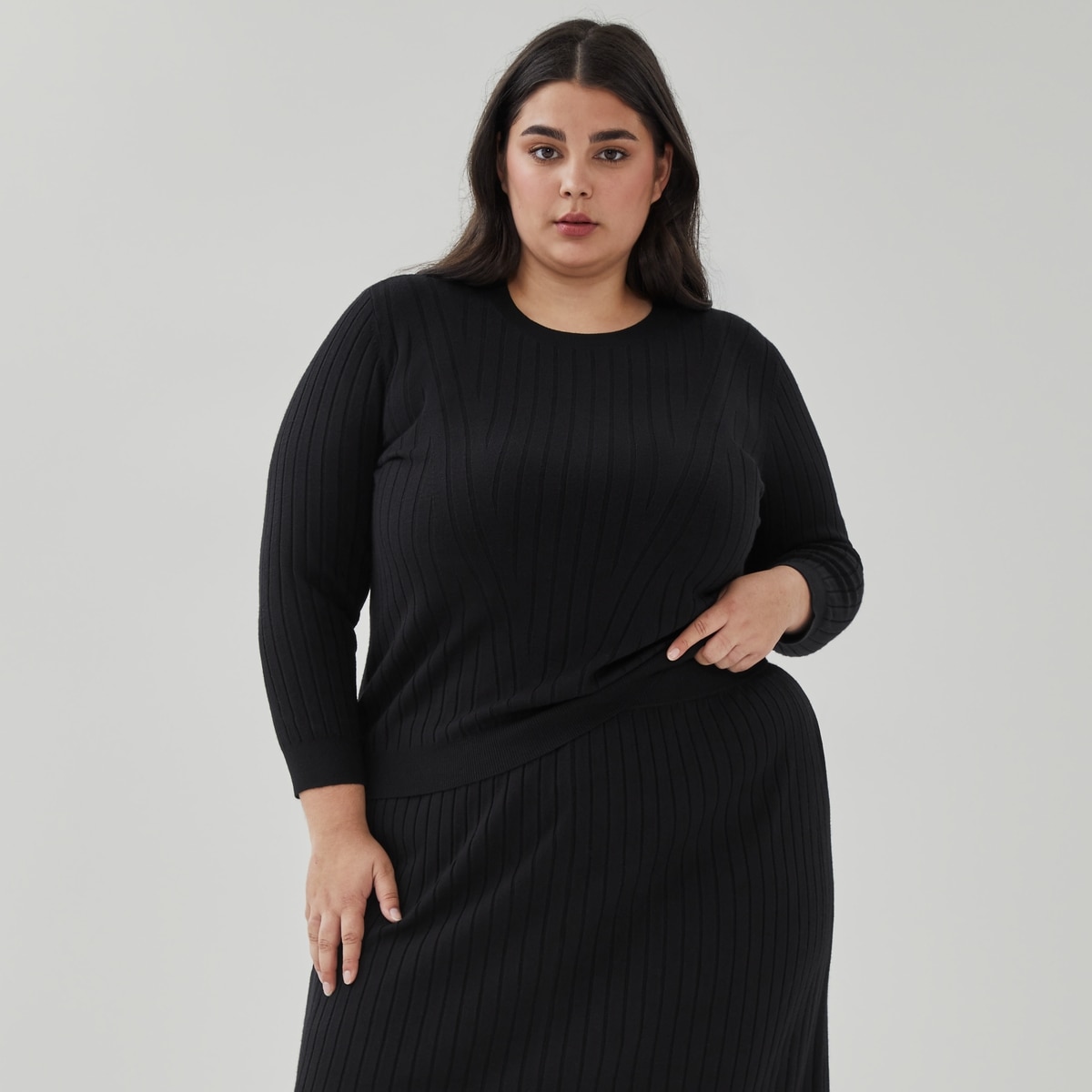 Haut  manches longues cteles larges Femmes+