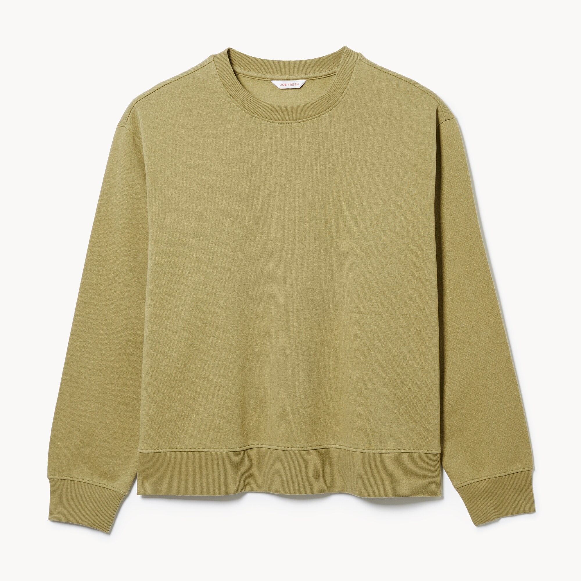 Women+ Crewneck Sweatshirt in Light Olive from Joe Fresh