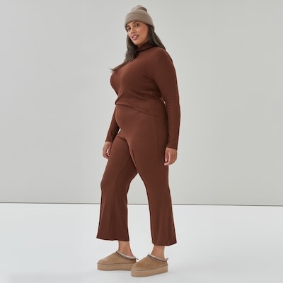 Pantalon évasé côtelé Femmes+ - Brun