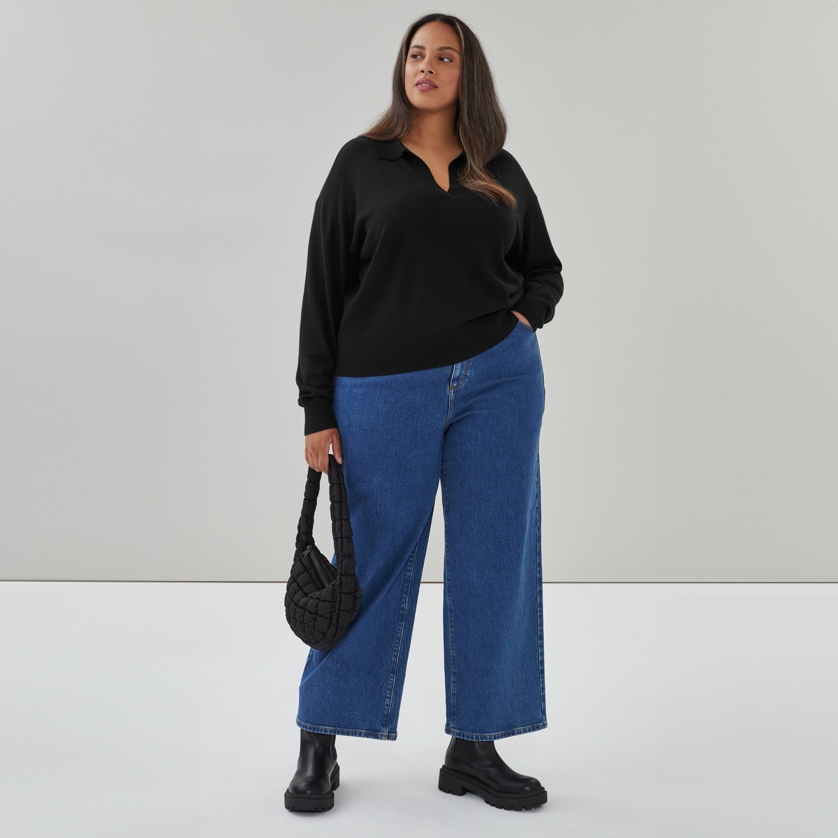 Women+ Cotton Cashmere Collared Sweater