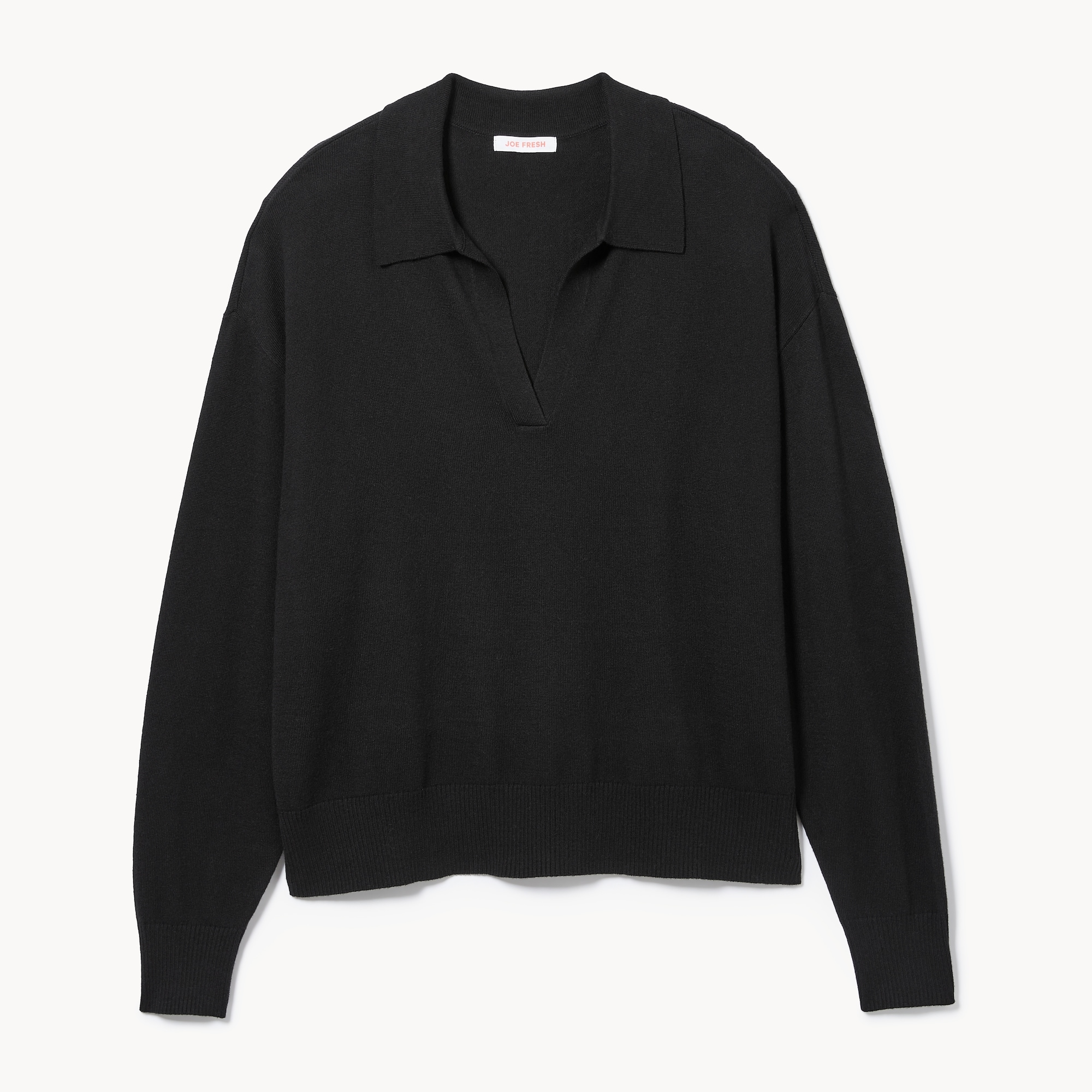 Women+ Cotton Cashmere Collared Sweater in JF Black from Joe Fresh