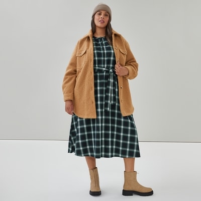 Veste chemise en laine Femmes+ - Brun Pâle