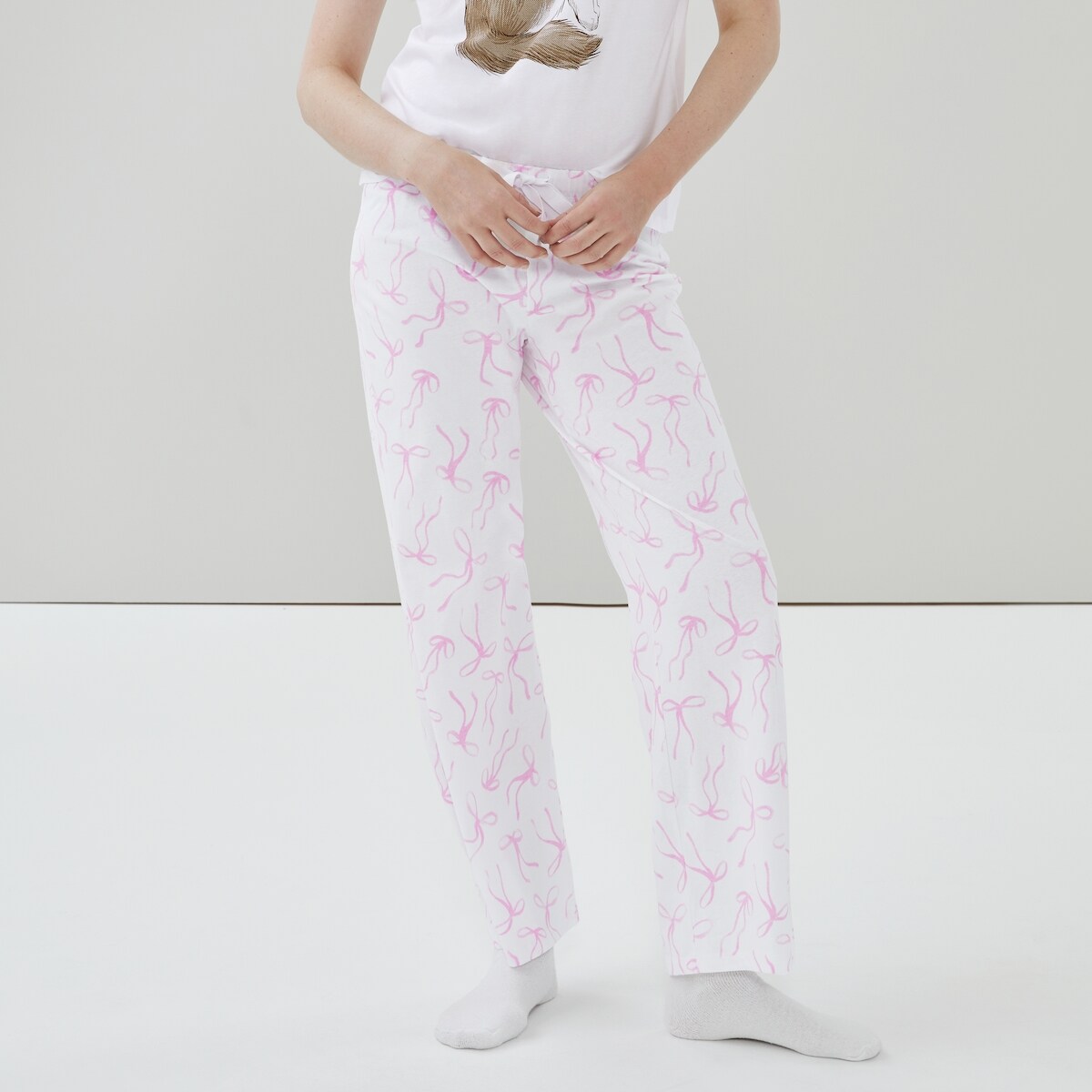 Pantalon de nuit en coton - Rose