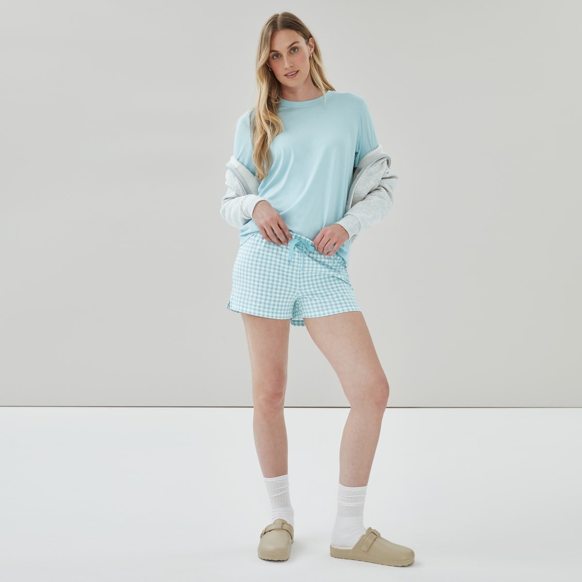 Cotton Sleep Short - Pastel Blue