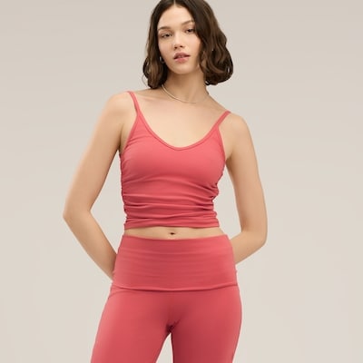 Cami sport équilibre avec soutien-gorge à ruché - Corail