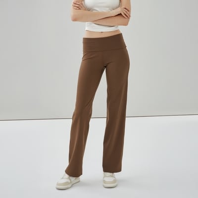 Pantalon sport équilibre à taille repliée - Brun