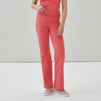 Pantalon sport équilibre à taille repliée - Corail