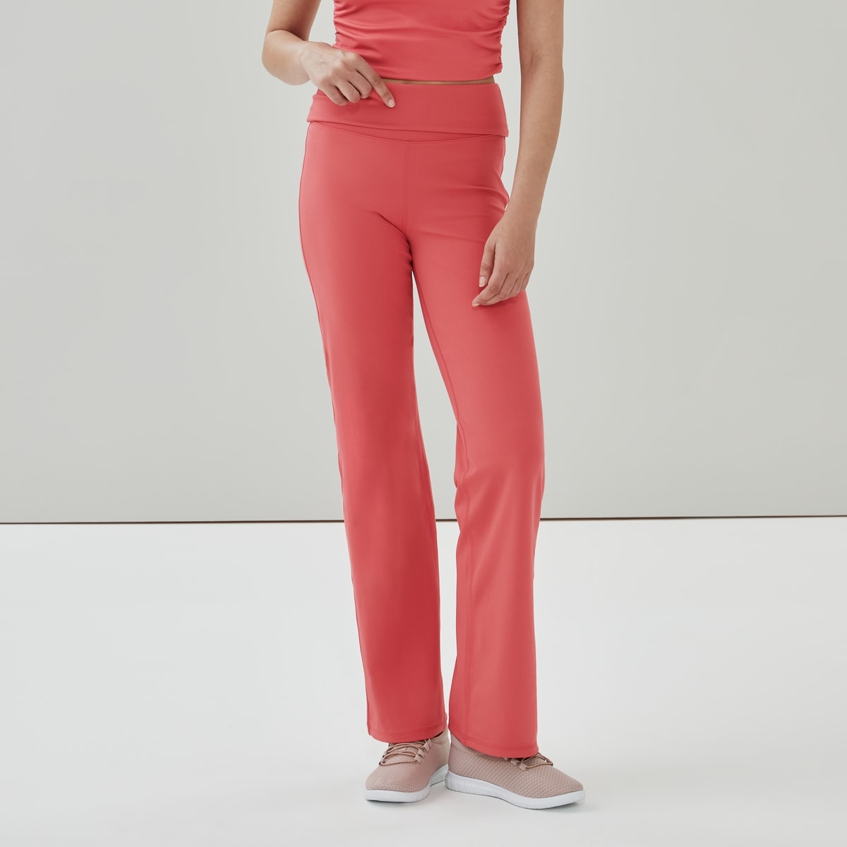 Active Balance Folded Waist Pant - Coral