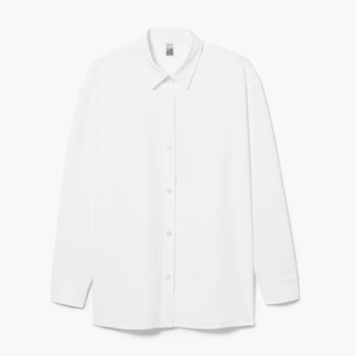 On-the-Go Oversized Button-Up - White
