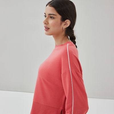 Chandail sport ample en ratine bouclée - Corail