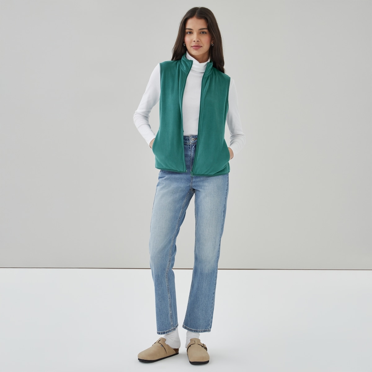 Gilet en micro-polaire pour adultes - Turquoise.