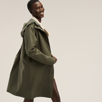 Imperméable midi en sergé - Olive Foncé
