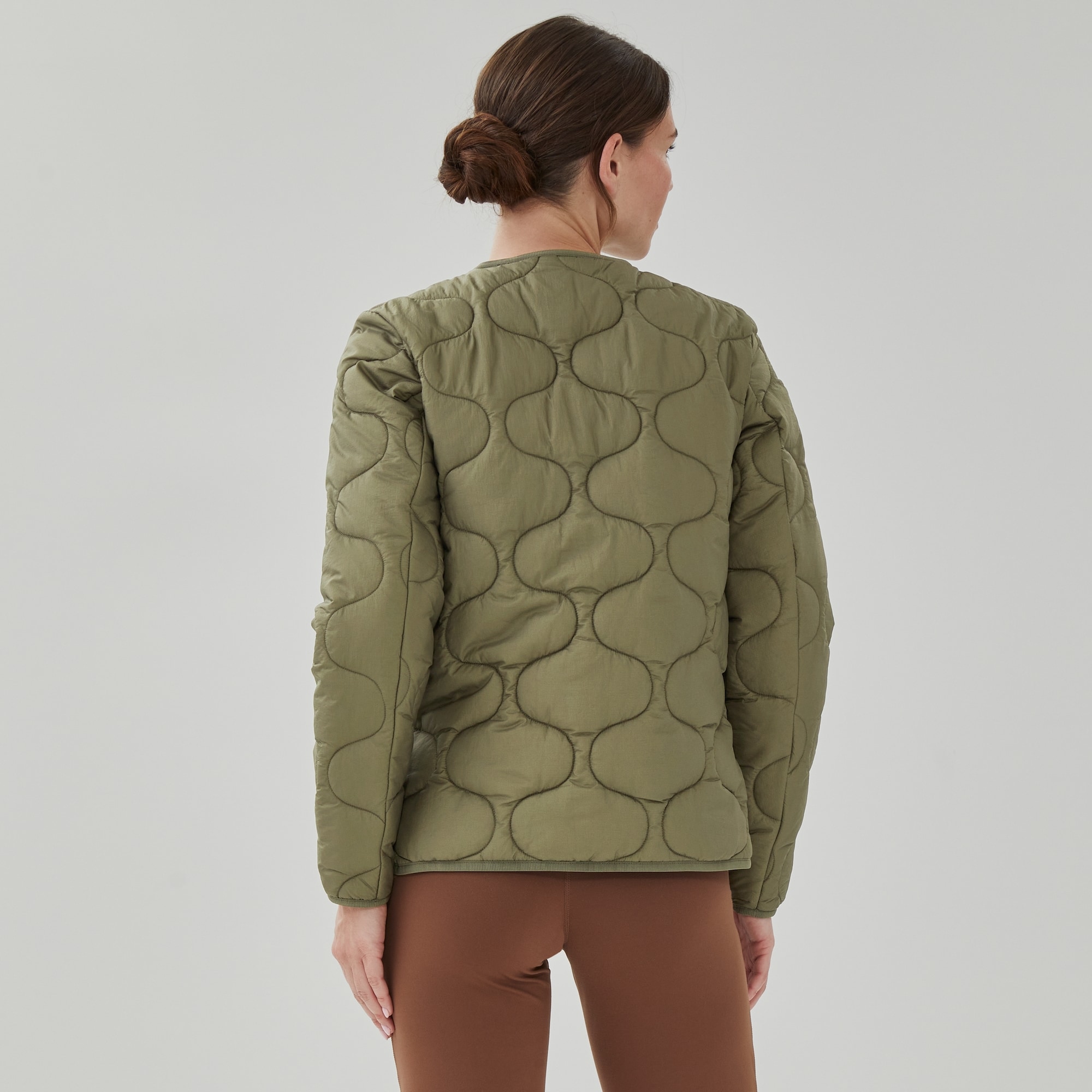 Quilted Light Layer Jacket in Dark Olive from Joe Fresh