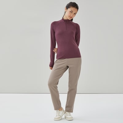 Active Quarter-Zip Long Sleeve - Burgundy Mix