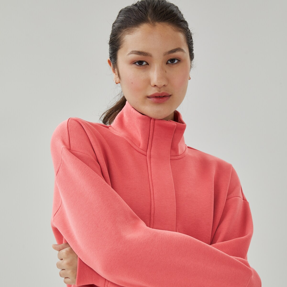 Active Fleece Sweatshirt - Coral