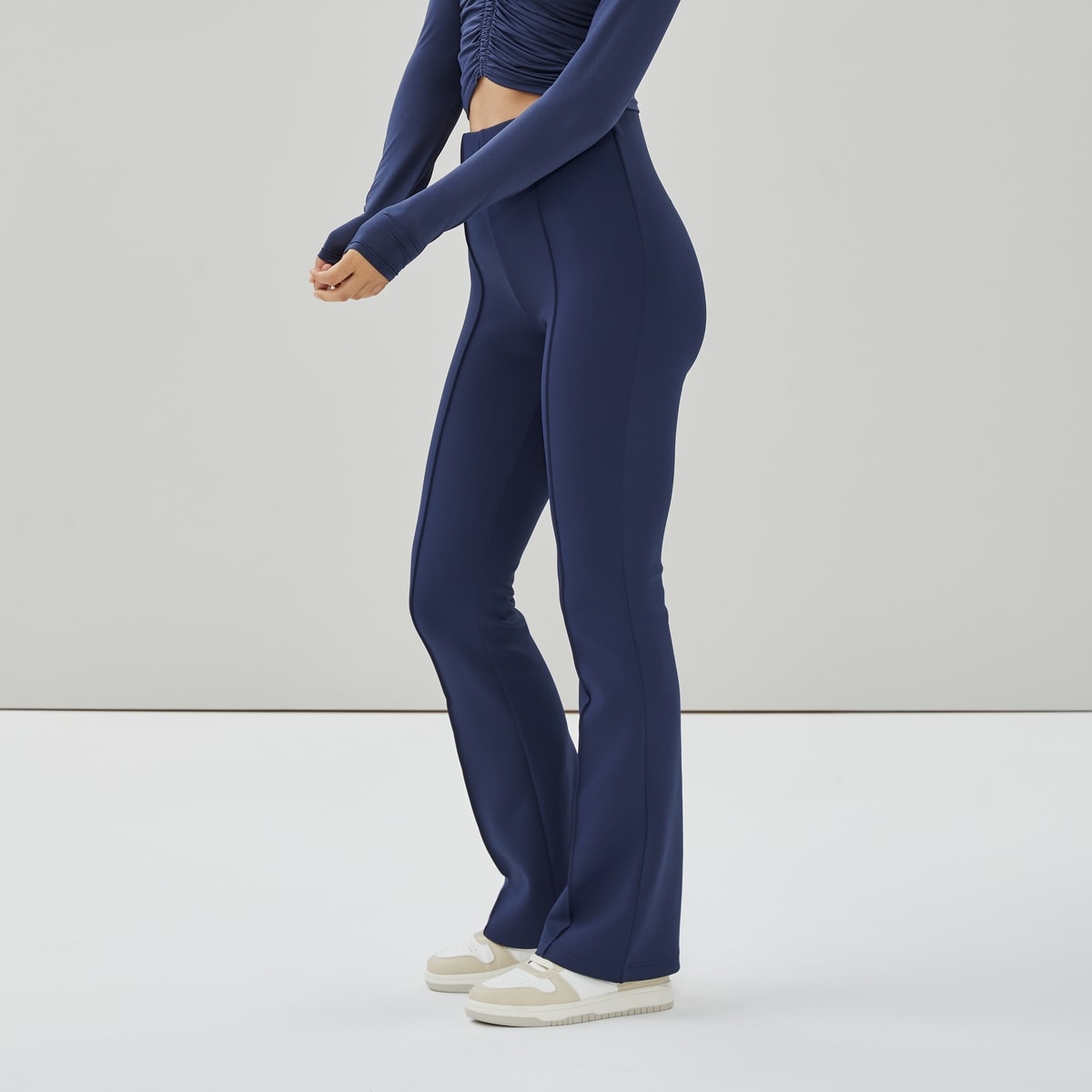 Active Pinstripe Flare Pant - Navy
