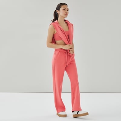 Active Fleece Straight Pant - Coral