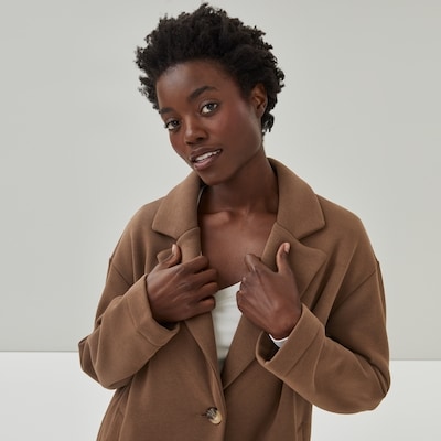 Active Fleece Long Jacket - Brown