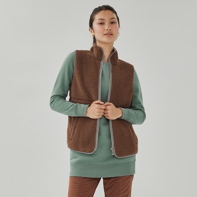 Teddy Fleece Vest - Brown