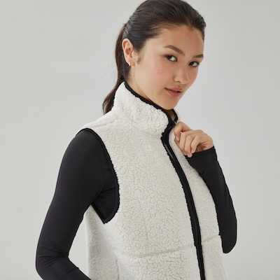 Veste en molleton effet peau de mouton - Beige