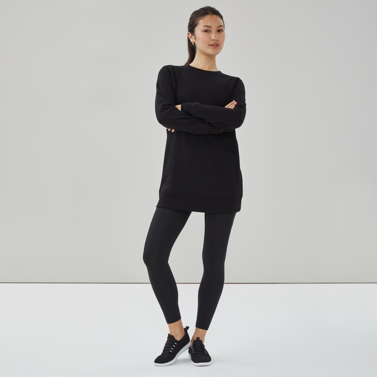 Tunique sport en molleton - Noir