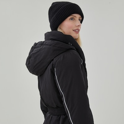 Belted Puffer Jacket - Black