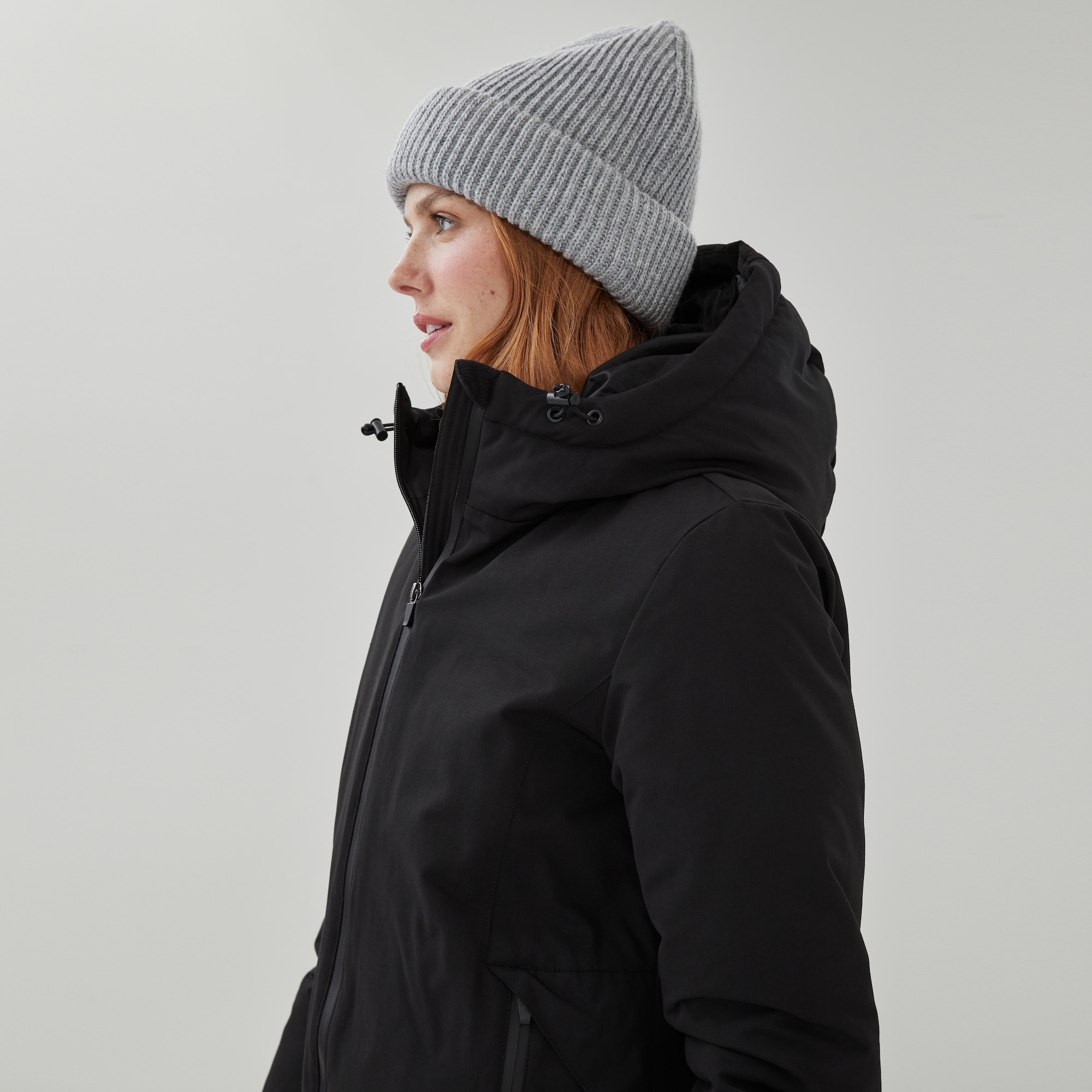 Hooded Puffer Jacket in Black from Joe Fresh