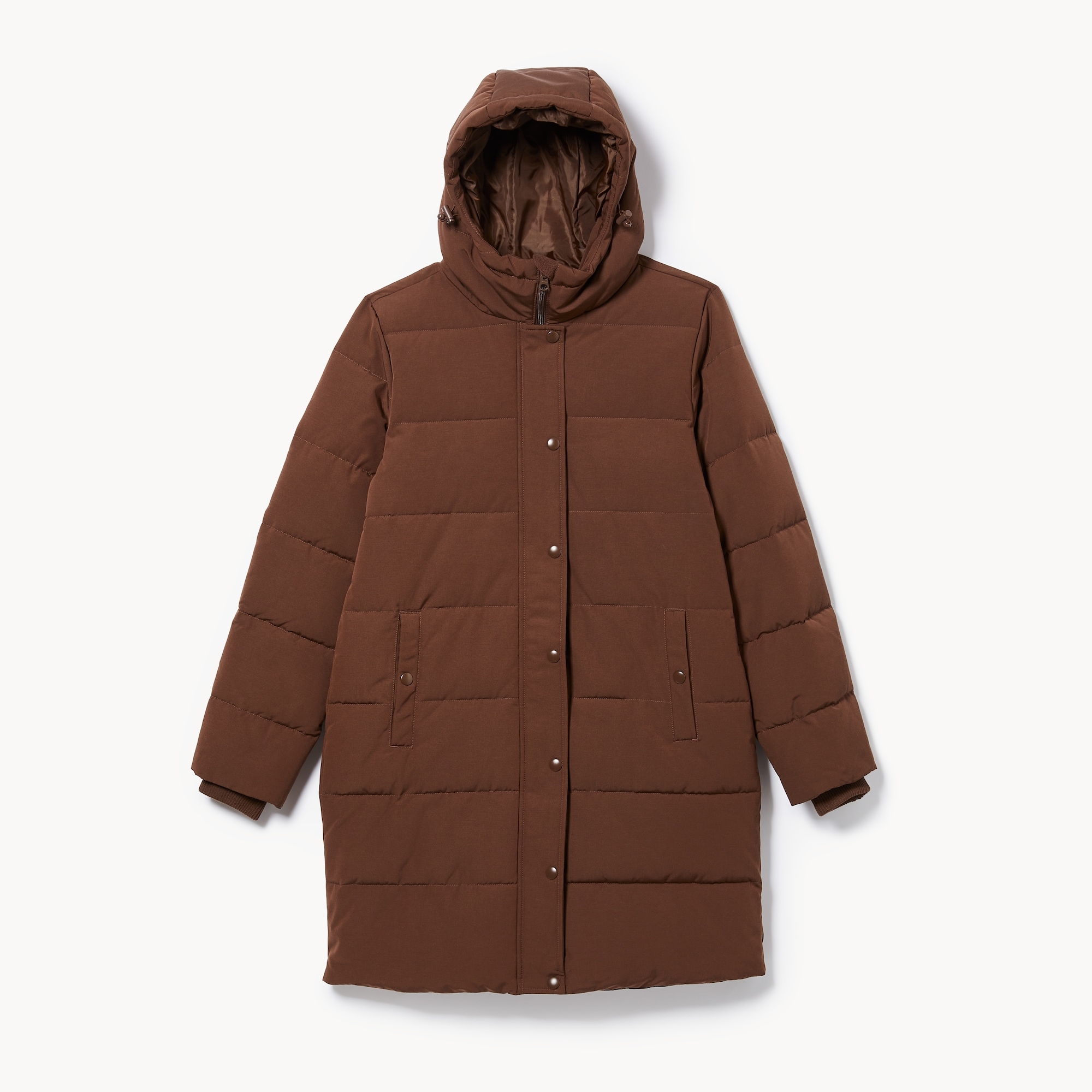 Hooded Midi Parka in Brown from Joe Fresh