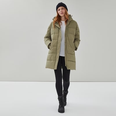Parka midi à capuchon - Vert Kaki