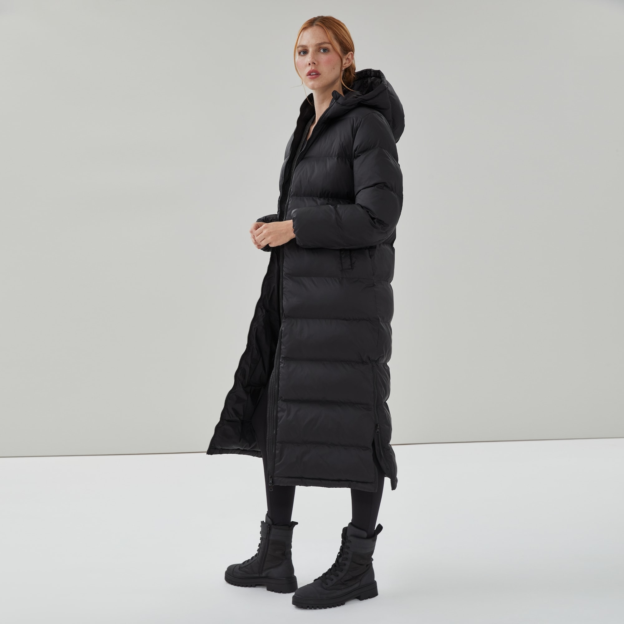 Long Puffer Jacket in Black from Joe Fresh