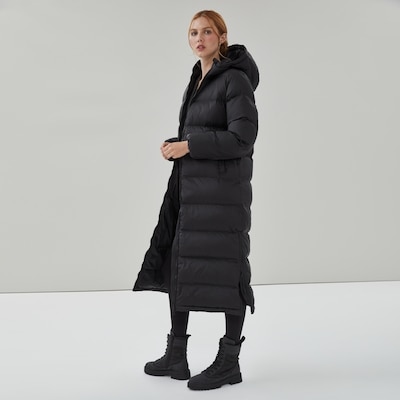 Long Puffer Jacket - Black