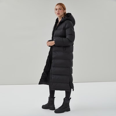 Manteau matelassé long - Noir