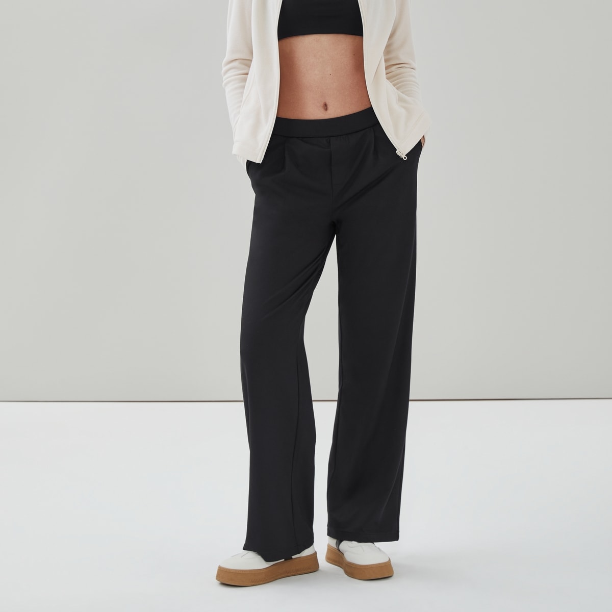 Pantalon pliss tout-aller - Noir