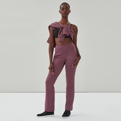 Active Fleece Flare Legging - Plum