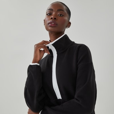 Micro Fleece Half-Zip Jacket - Black