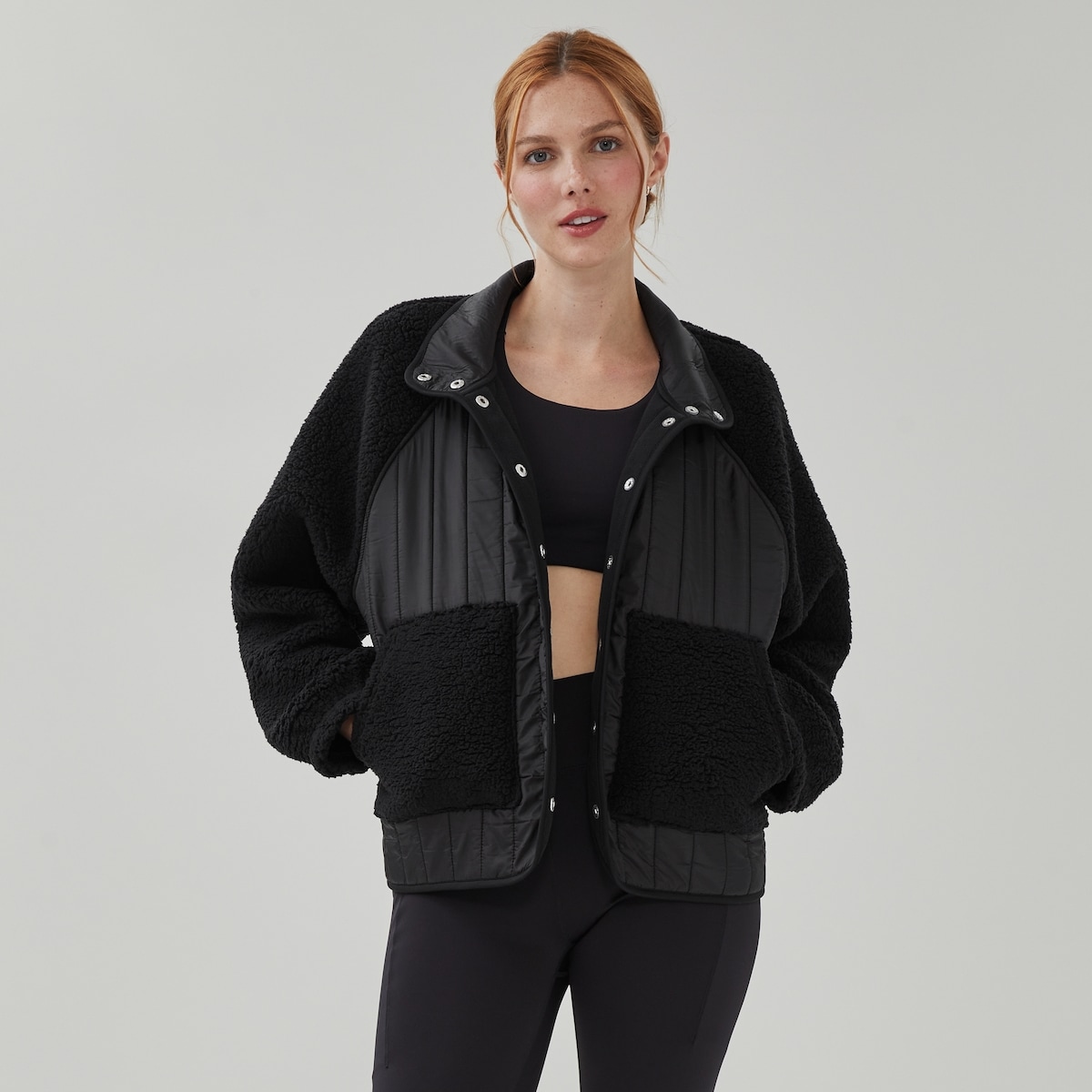 Veste chemise sport texture - Noir